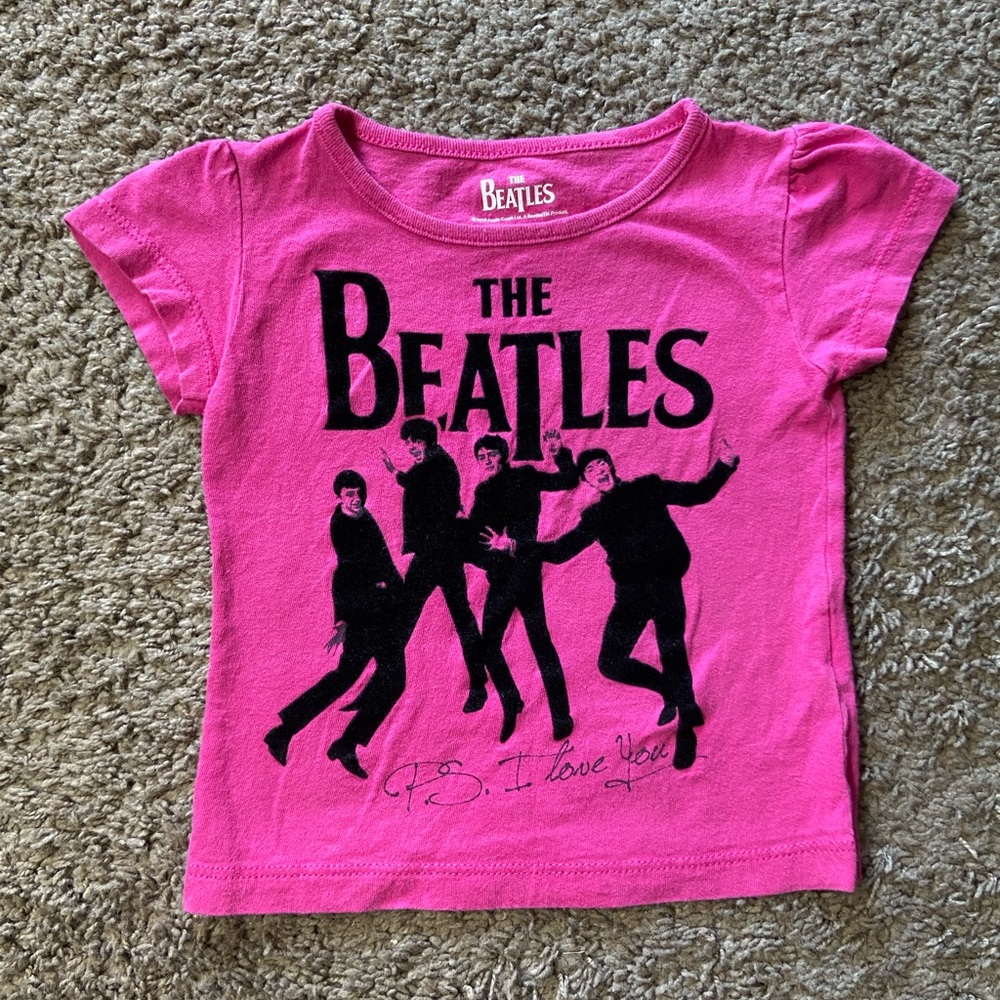 Girls Hot Pink Beatles Tee